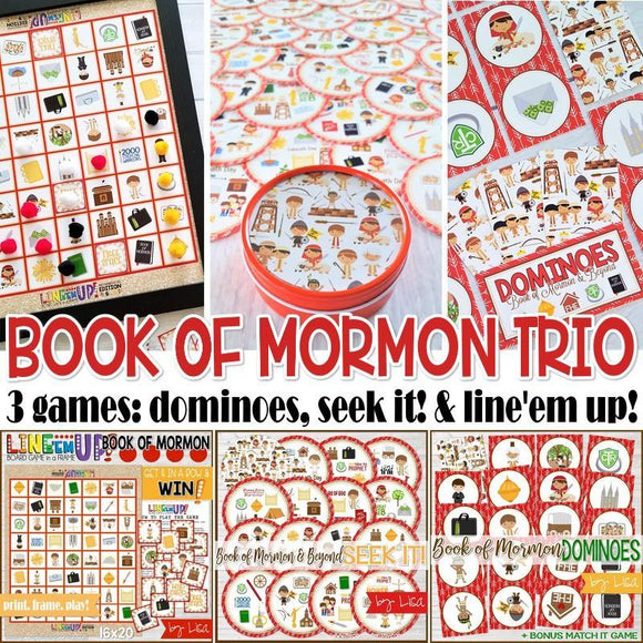 Book of Mormon GAME TRIO Printable