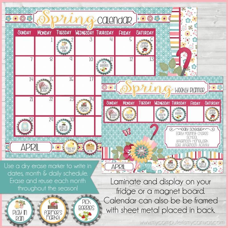Bottle Cap Activity Calendar {ANNUAL BUNDLE} PRINTABLE-My Computer is My Canvas