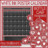 Bottle Cap Calendar {Faux Chalkboard} PRINTABLE-My Computer is My Canvas