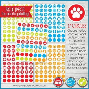 Bottle Cap Job Chart {Robot} PRINTABLE-My Computer is My Canvas