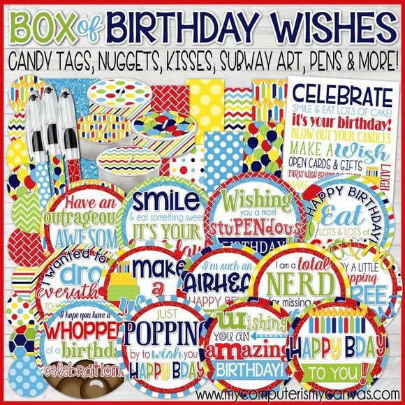 Box of Birthday Wishes {Gift Tag Kit} PRINTABLE-My Computer is My Canvas