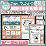 CFM D&C Family Bulletin Board Kit + FAUX Sheets {APR 2021} PRINTABLE