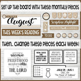 CFM D&C Family Bulletin Board Kit + FAUX Sheets {AUG 2021; neutrals} PRINTABLE