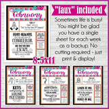 CFM D&C Family Bulletin Board Kit + FAUX Sheets {FEB 2021} PRINTABLE
