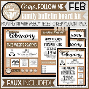 CFM D&C Family Bulletin Board Kit + FAUX Sheets {FEB 2021; neutrals} PRINTABLE