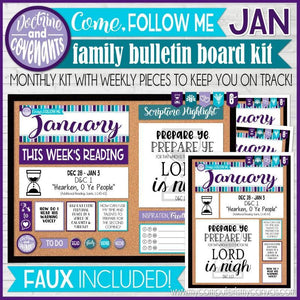 CFM D&C Family Bulletin Board Kit + FAUX Sheets {JAN 2021} PRINTABLE