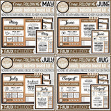 CFM D&C Family Bulletin Board Kit + FAUX Sheets {JAN-DEC 2021; neutrals} ANNUAL BUNDLE PRINTABLE
