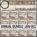 CFM D&C Family Bulletin Board Kit + FAUX Sheets {JAN-DEC 2021; neutrals} ANNUAL BUNDLE PRINTABLE