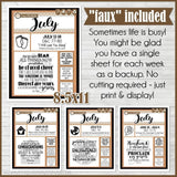 CFM D&C Family Bulletin Board Kit + FAUX Sheets {JULY 2021; neutrals} PRINTABLE