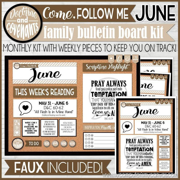 CFM D&C Family Bulletin Board Kit + FAUX Sheets {JUNE 2021; neutrals} PRINTABLE