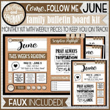 CFM D&C Family Bulletin Board Kit + FAUX Sheets {JUNE 2021; neutrals} PRINTABLE