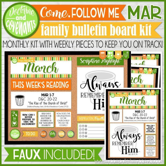 CFM D&C Family Bulletin Board Kit + FAUX Sheets {MAR 2021} PRINTABLE
