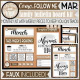 CFM D&C Family Bulletin Board Kit + FAUX Sheets {MAR 2021; neutrals} PRINTABLE