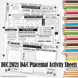 CFM D&C Placemat Activity Sheets {DEC 2021} PRINTABLE