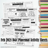 CFM D&C Placemat Activity Sheets {FEB 2021} PRINTABLE