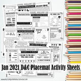 CFM D&C Placemat Activity Sheets {JAN-DEC 2021} ANNUAL BUNDLE PRINTABLE