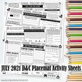 CFM D&C Placemat Activity Sheets {JULY 2021} PRINTABLE