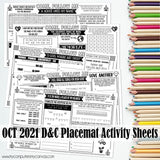 CFM D&C Placemat Activity Sheets {OCT 2021} PRINTABLE