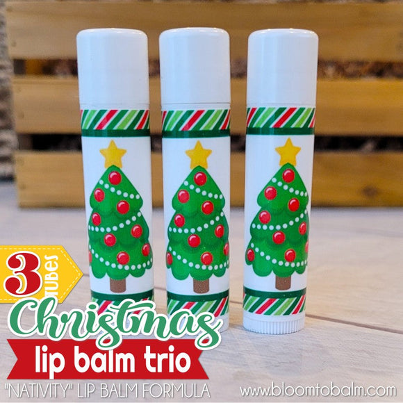 CHRISTMAS TREE Lip Balm {TRIO} Limited Edition