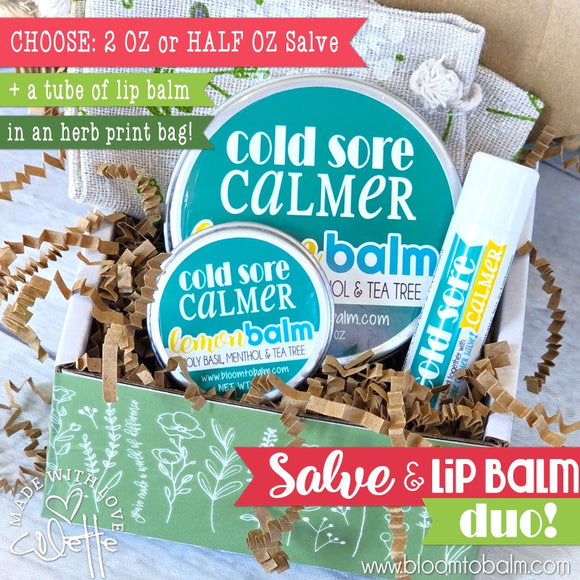 COLD SORE CALMER Salve & Lip Balm {DUO}