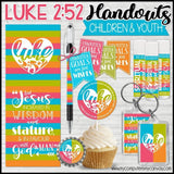 Children & Youth {LUKE 2:52} Handout Bundle PRINTABLE