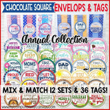 Chocolate Squares Envelops & Tags {ANNUAL COLLECTION} PRINTABLE