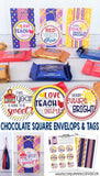 Chocolate Squares Envelops & Tags {BACK TO SCHOOL} PRINTABLE