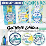 Chocolate Squares Envelops & Tags {GET WELL} PRINTABLE