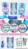 Chocolate Squares Envelops & Tags {MOTHER'S DAY} PRINTABLE