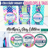 Chocolate Squares Envelops & Tags {MOTHER'S DAY} PRINTABLE