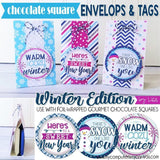 Chocolate Squares Envelops & Tags {WINTER} PRINTABLE