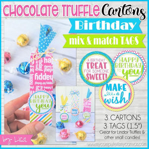 Chocolate Truffle Cartons & Tags {BIRTHDAY} PRINTABLE