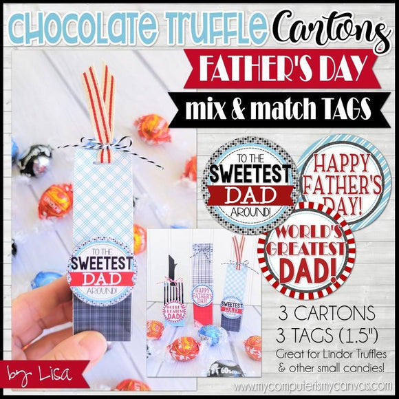 Chocolate Truffle Cartons & Tags {Father's Day} PRINTABLE