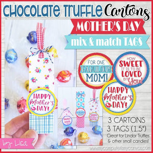 Chocolate Truffle Cartons & Tags {Mother's Day} PRINTABLE