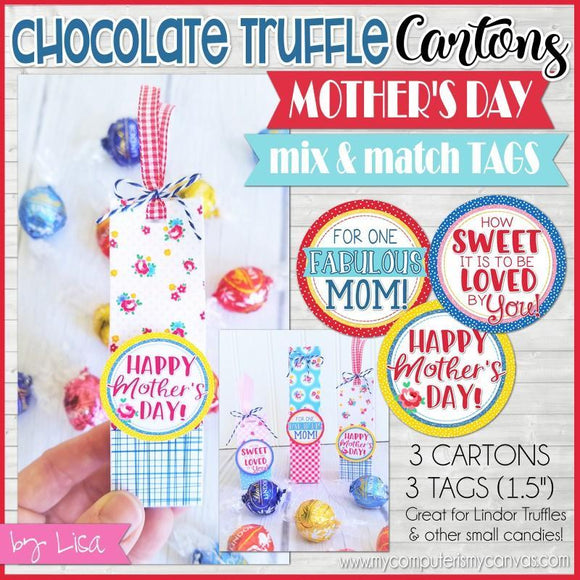 Chocolate Truffle Cartons & Tags {Mother's Day} PRINTABLE