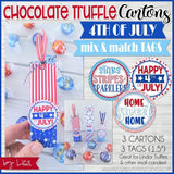 Chocolate Truffle Cartons & Tags {PATRIOTIC} PRINTABLE