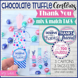 Chocolate Truffle Cartons & Tags {THANKS} PRINTABLE