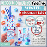 Chocolate Truffle Cartons & Tags {WINTER & New Year} PRINTABLE