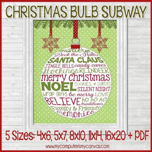 Christmas Bulb Subway Art PRINTABLE-My Computer is My Canvas