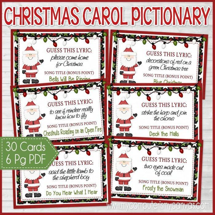Christmas Carol Pictionary Game PRINTABLE – Bloom to Balm | My Computer is My Canvas christmas-carol-pictionary-game-printable-bloom-to-balm-my-computer-is-my-canvas