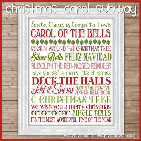 Christmas Carols Subway Art PRINTABLE-My Computer is My Canvas