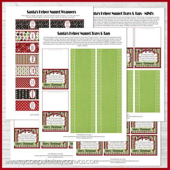Christmas Nugget Wrappers {Santa's Helper} PRINTABLE-My Computer is My Canvas