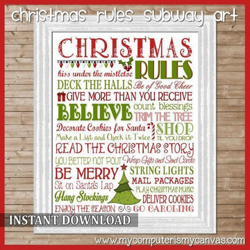 Christmas Rules Subway Art PRINTABLE-My Computer is My Canvas