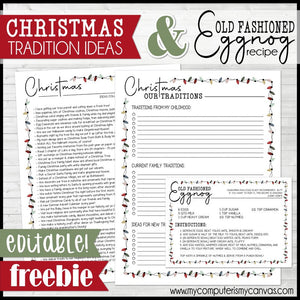 Christmas Traditions & My Family EGGNOG Recipe {FREEBIE} Printable
