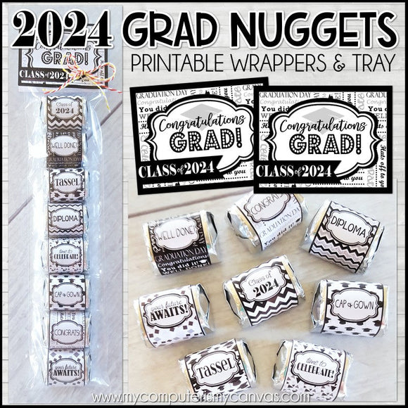 Class of 2024 Graduation Nugget Wrappers PRINTABLE