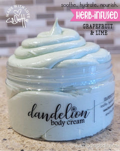 DANDELION Body Cream {GRAPEFRUIT & LIME} 8 oz