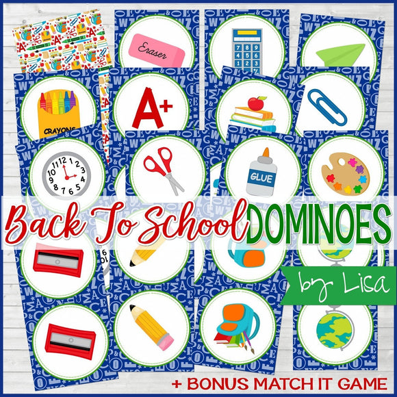 DOMINOES Game {Back to School Edition} PRINTABLE-My Computer is My Canvas
