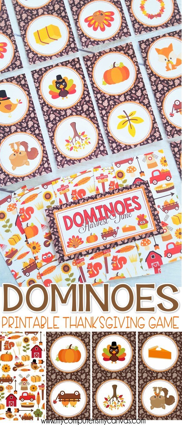 DOMINOES Game {Harvest Time} PRINTABLE-My Computer is My Canvas