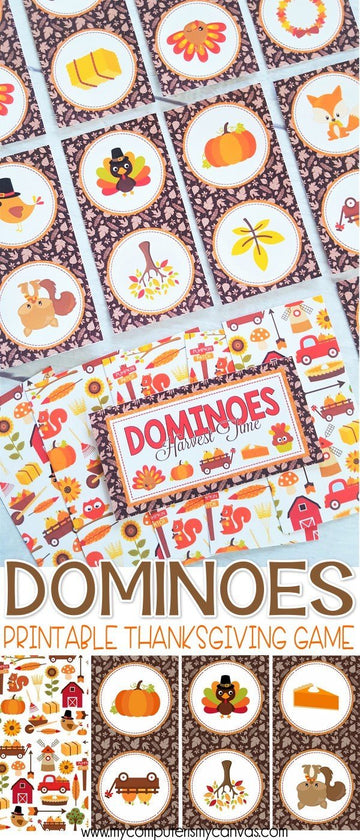 DOMINOES Game {Harvest Time} PRINTABLE-My Computer is My Canvas