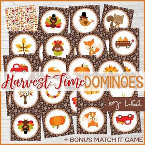 DOMINOES Game {Harvest Time} PRINTABLE-My Computer is My Canvas